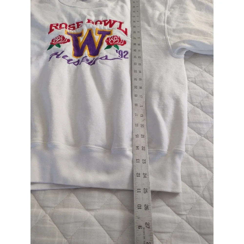 Vtg 92 Rose Bowl Washington Huskies Crewneck Sweatshirt UOW Sz M Embroidered 90s - Picture 6 of 10